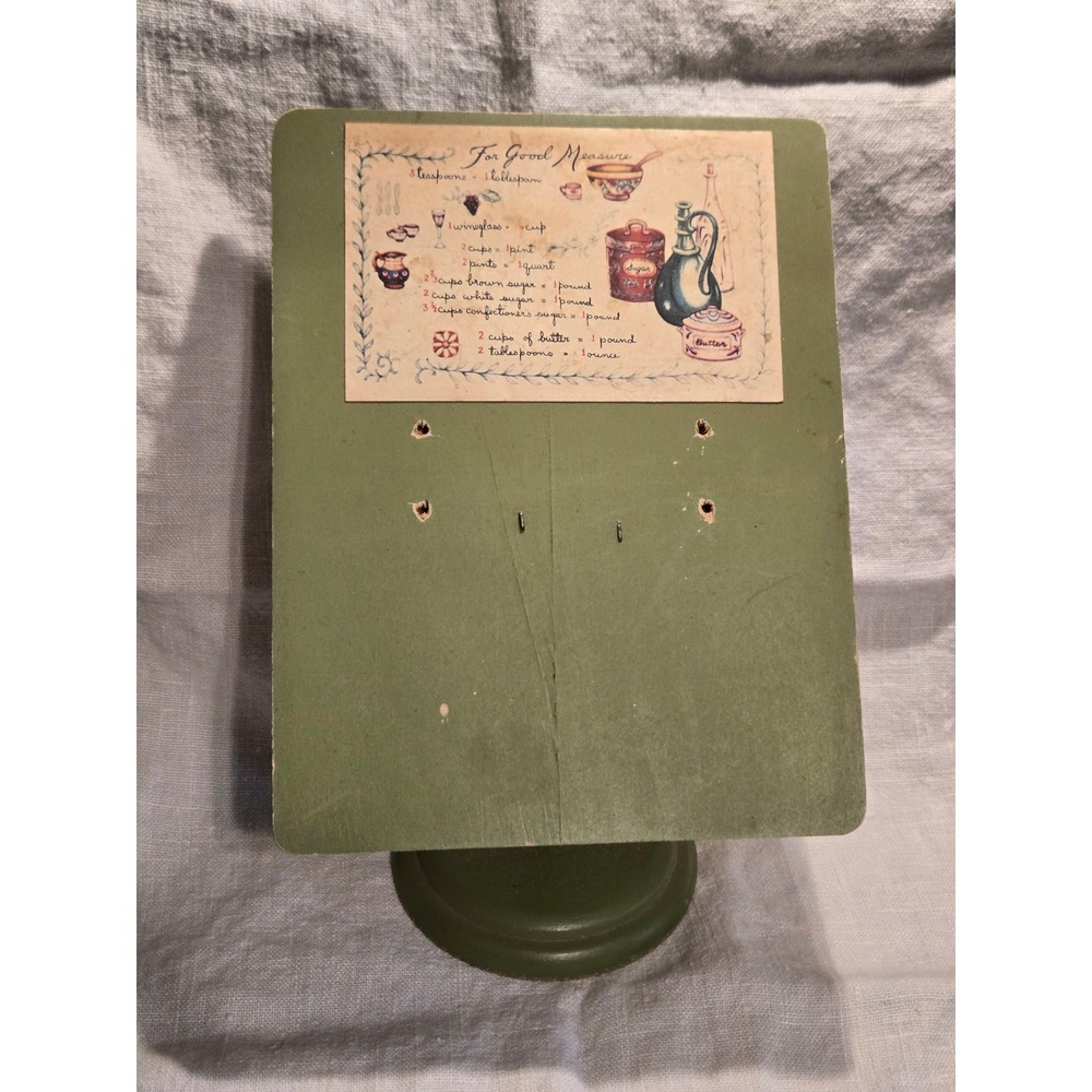 Unbranded Vintage Recipe Stand Green Kitchen Conversion Chart Farmhouse Wood